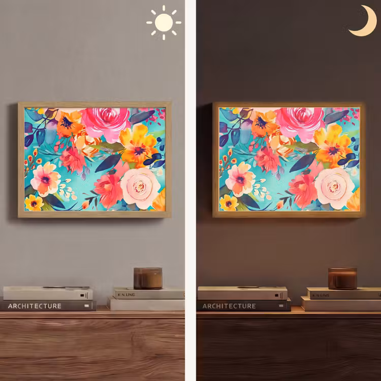 Lightbox - Wandlamp - Bloemen - Olieverf - Kleurrijk - Natuur — 6