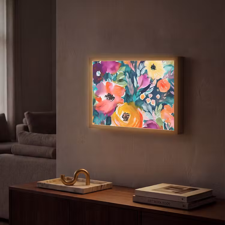 Lightbox - Wandlamp - Bloemen - Olieverf - Kunst - Natuur — 2