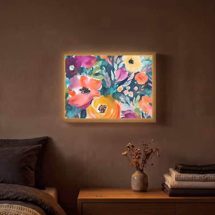 Lightbox - Wandlamp - Bloemen - Olieverf - Kunst - Natuur — 3