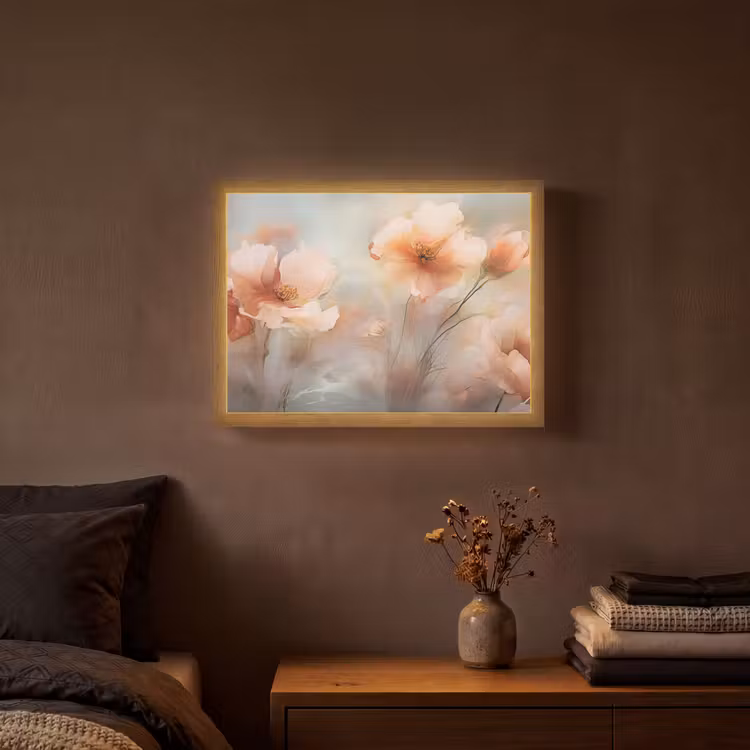 Lightbox - Wandlamp - Bloemen - Pastel - Kunst - Klaprozen - Watercolor — 3
