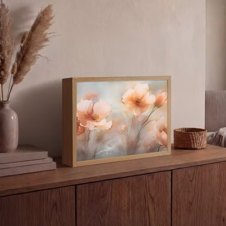 Lightbox - Wandlamp - Bloemen - Pastel - Kunst - Klaprozen - Watercolor — 4