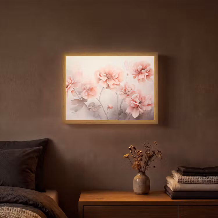 Lightbox - Wandlamp - Bloemen - Roze - Kunst - Abstract - Aquarel — 3