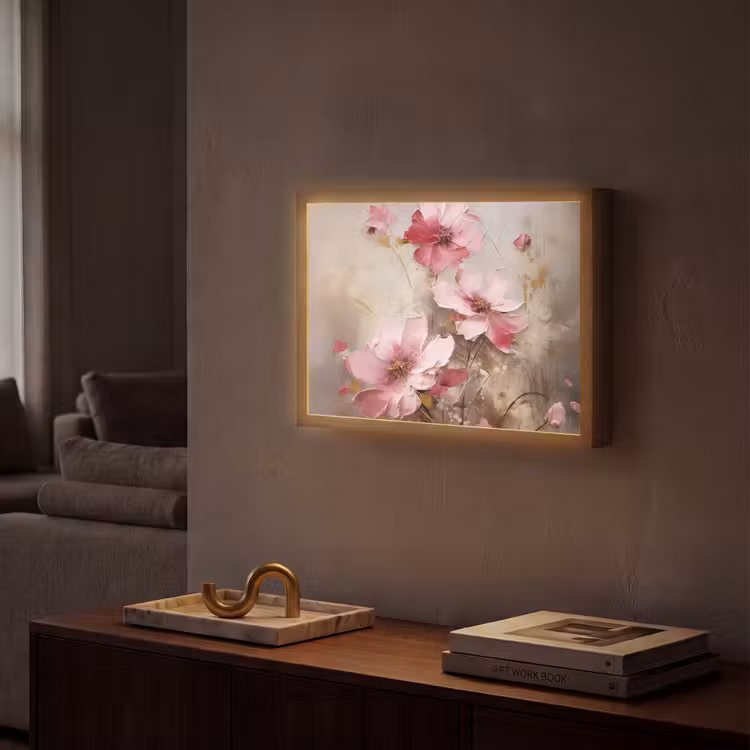 Lightbox - Wandlamp - Bloemen - Roze - Kunst - Watercolor — 2