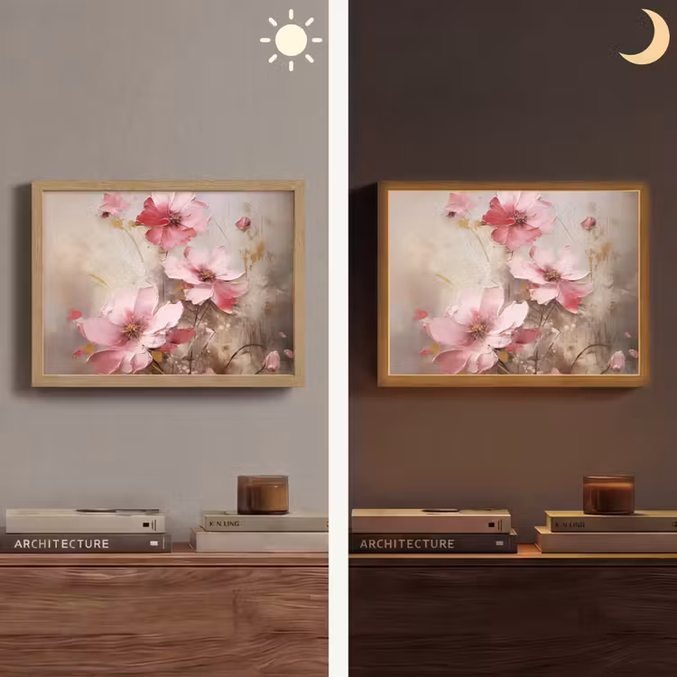 Lightbox - Wandlamp - Bloemen - Roze - Kunst - Watercolor — 6