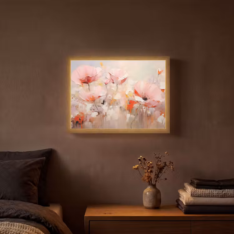 Lightbox - Wandlamp - Bloemen - Watercolor - Roze - Abstract - Kunst — 3