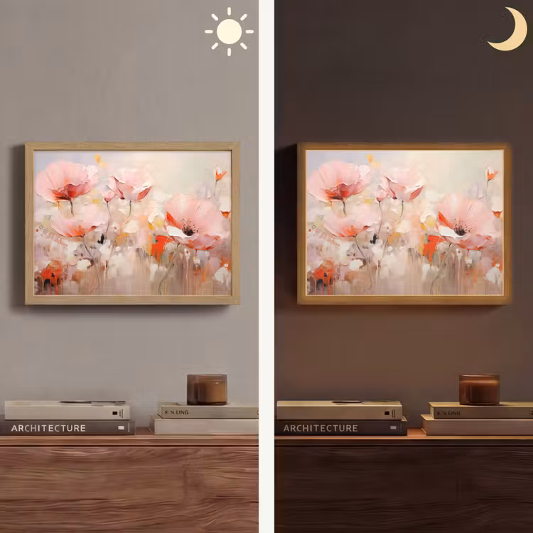 Lightbox - Wandlamp - Bloemen - Watercolor - Roze - Abstract - Kunst — 6