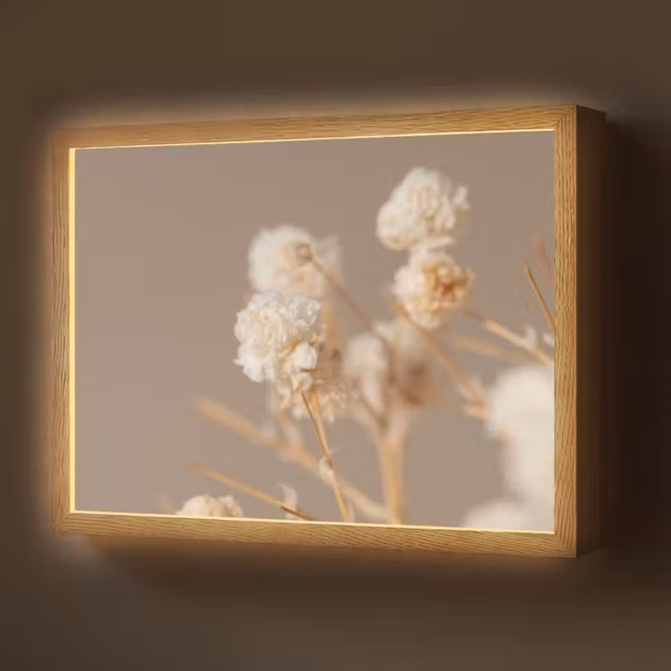 Lightbox - Wandlamp - Bloemen - Wit - Natuur - Pastel — 1