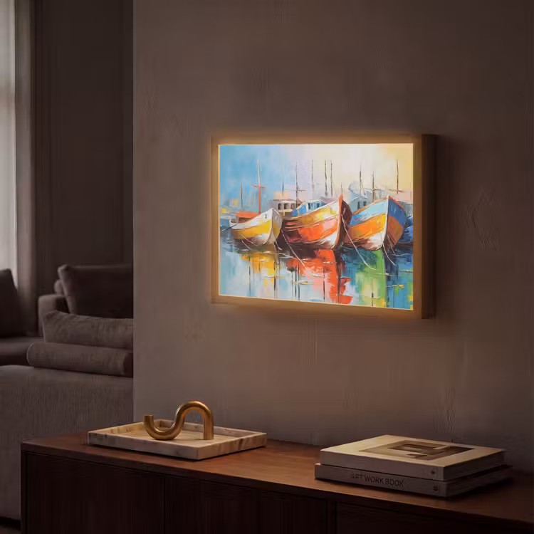 Lightbox - Wandlamp - Boten - Kunst - Kleuren - Schilderij — 2