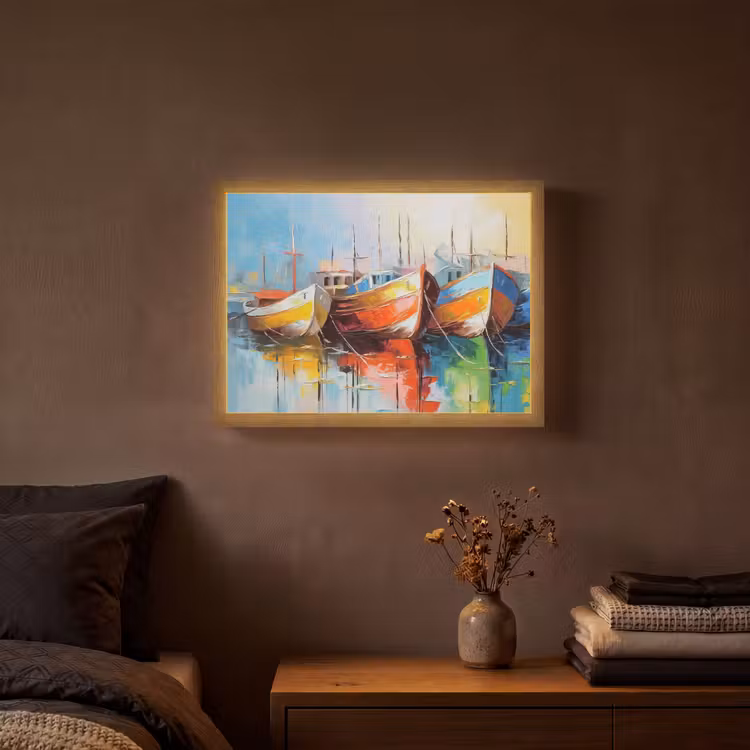 Lightbox - Wandlamp - Boten - Kunst - Kleuren - Schilderij — 3