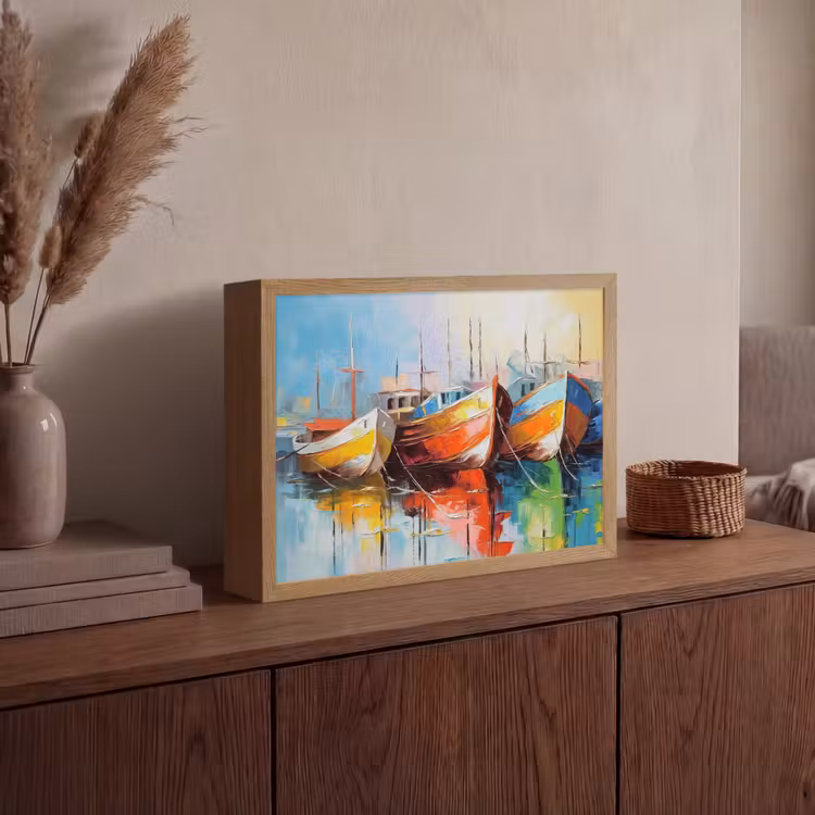 Lightbox - Wandlamp - Boten - Kunst - Kleuren - Schilderij — 4