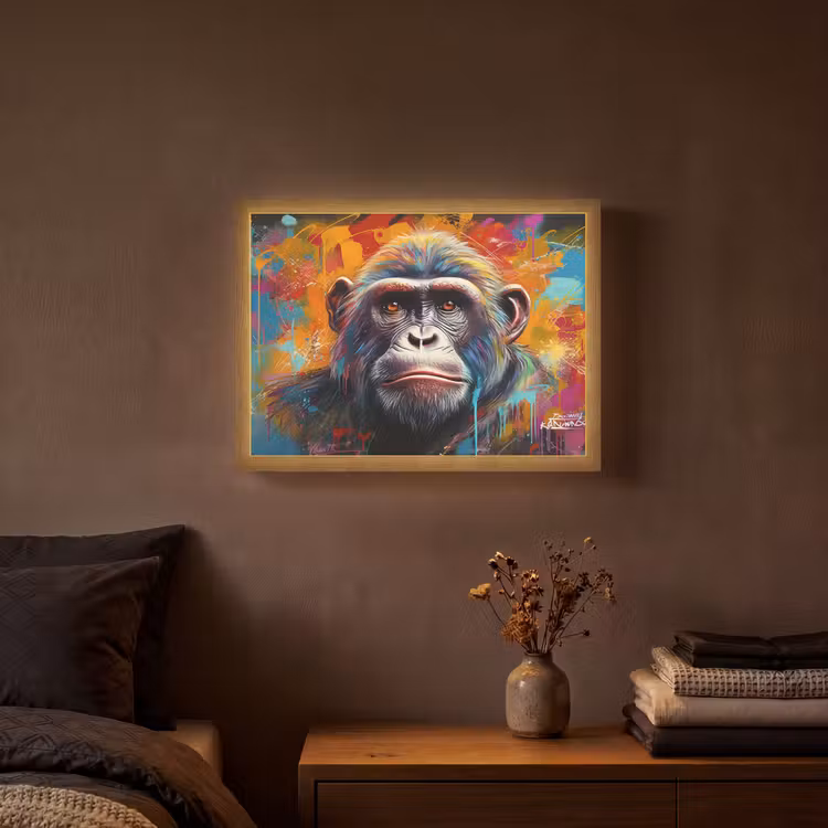 Lightbox - Wandlamp - Aap - Gorilla - Graffiti - Dieren - Kleuren — 3