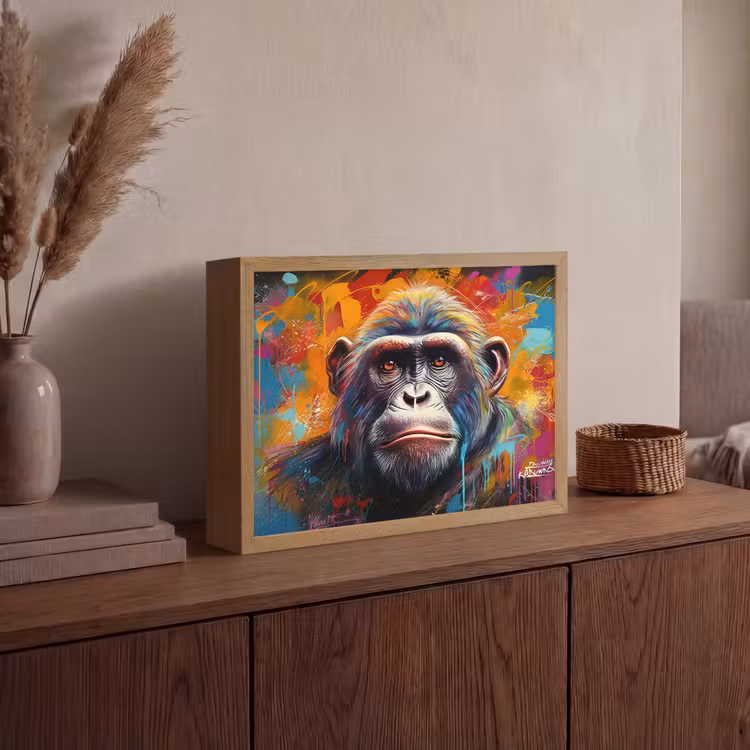 Lightbox - Wandlamp - Aap - Gorilla - Graffiti - Dieren - Kleuren — 4