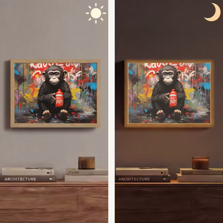 Lightbox - Wandlamp - Aap - Graffiti - Dieren - Kunst - Flesje - Kleuren — 6