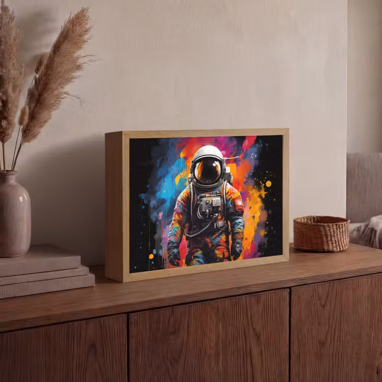 Lightbox - Wandlamp - Astronaut - Graffiti - Zwart - Kleuren — 4