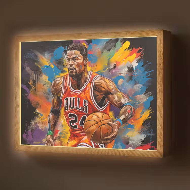Lightbox - Wandlamp - Basketbal - Verf - Kleuren - Rood — 1