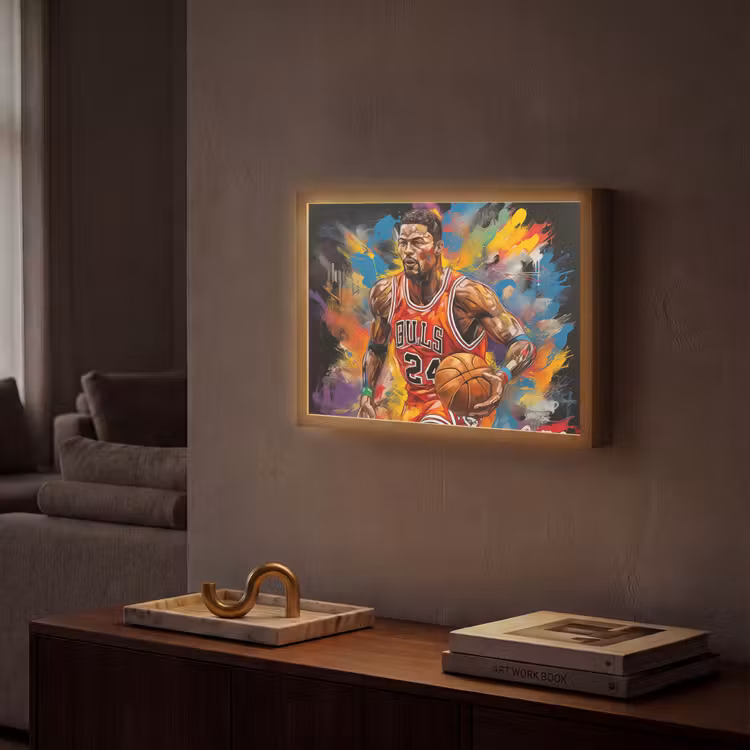 Lightbox - Wandlamp - Basketbal - Verf - Kleuren - Rood — 2