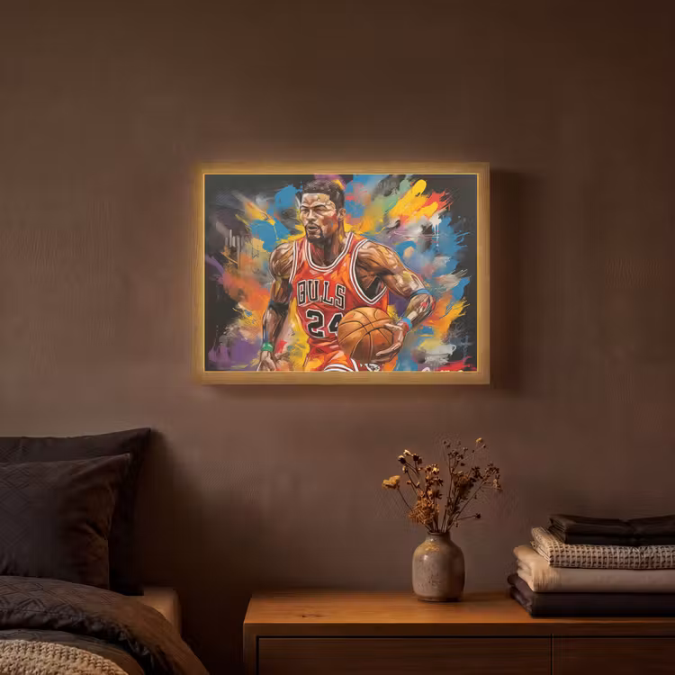Lightbox - Wandlamp - Basketbal - Verf - Kleuren - Rood — 3