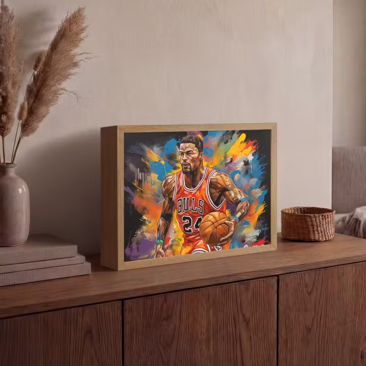 Lightbox - Wandlamp - Basketbal - Verf - Kleuren - Rood — 4