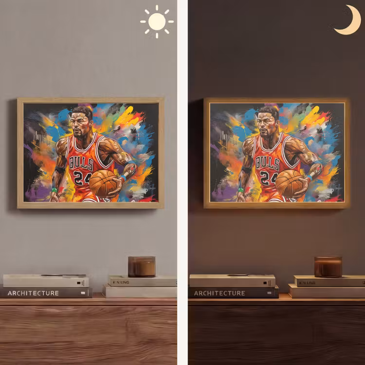 Lightbox - Wandlamp - Basketbal - Verf - Kleuren - Rood — 6
