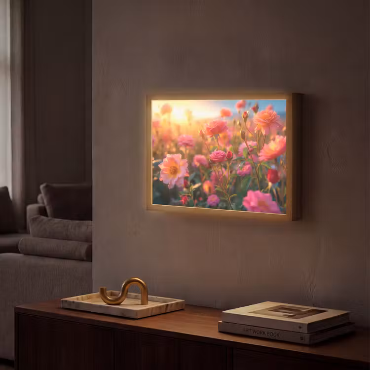 Lightbox - Wandlamp - Bloemen - Rozen - Natuur - Roze - Bloem — 2
