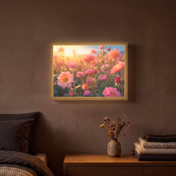 Lightbox - Wandlamp - Bloemen - Rozen - Natuur - Roze - Bloem — 3