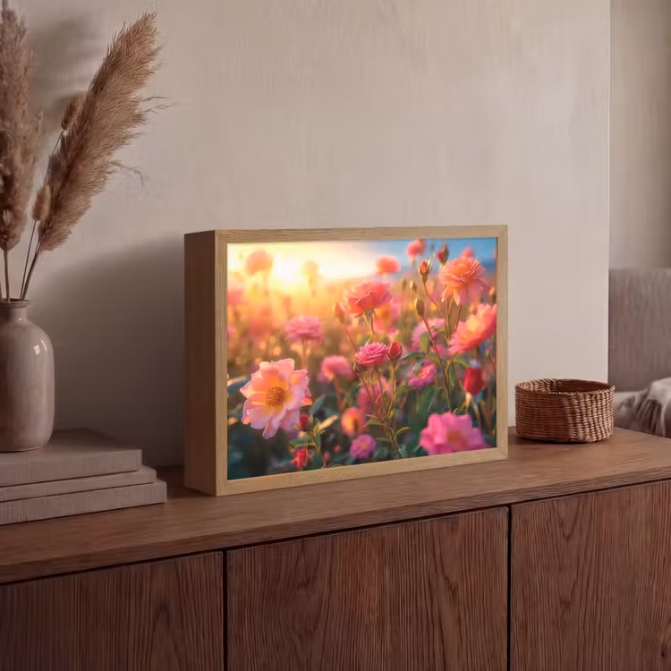 Lightbox - Wandlamp - Bloemen - Rozen - Natuur - Roze - Bloem — 4