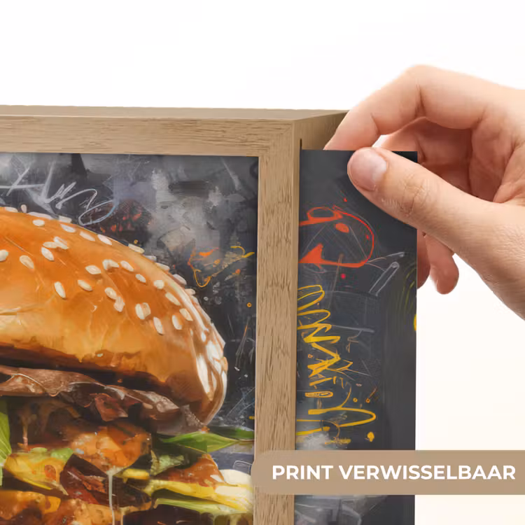 Lightbox - Wandlamp - Burger - Eten - Kunst - Grijs - Graffiti — 5