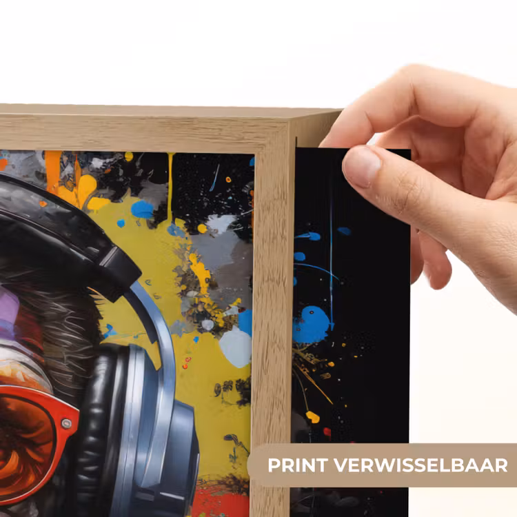 Lightbox - Wandlamp - Chimpansee - Aap - dieren - Graffiti - Bril - Koptelefoon - Kleuren — 5