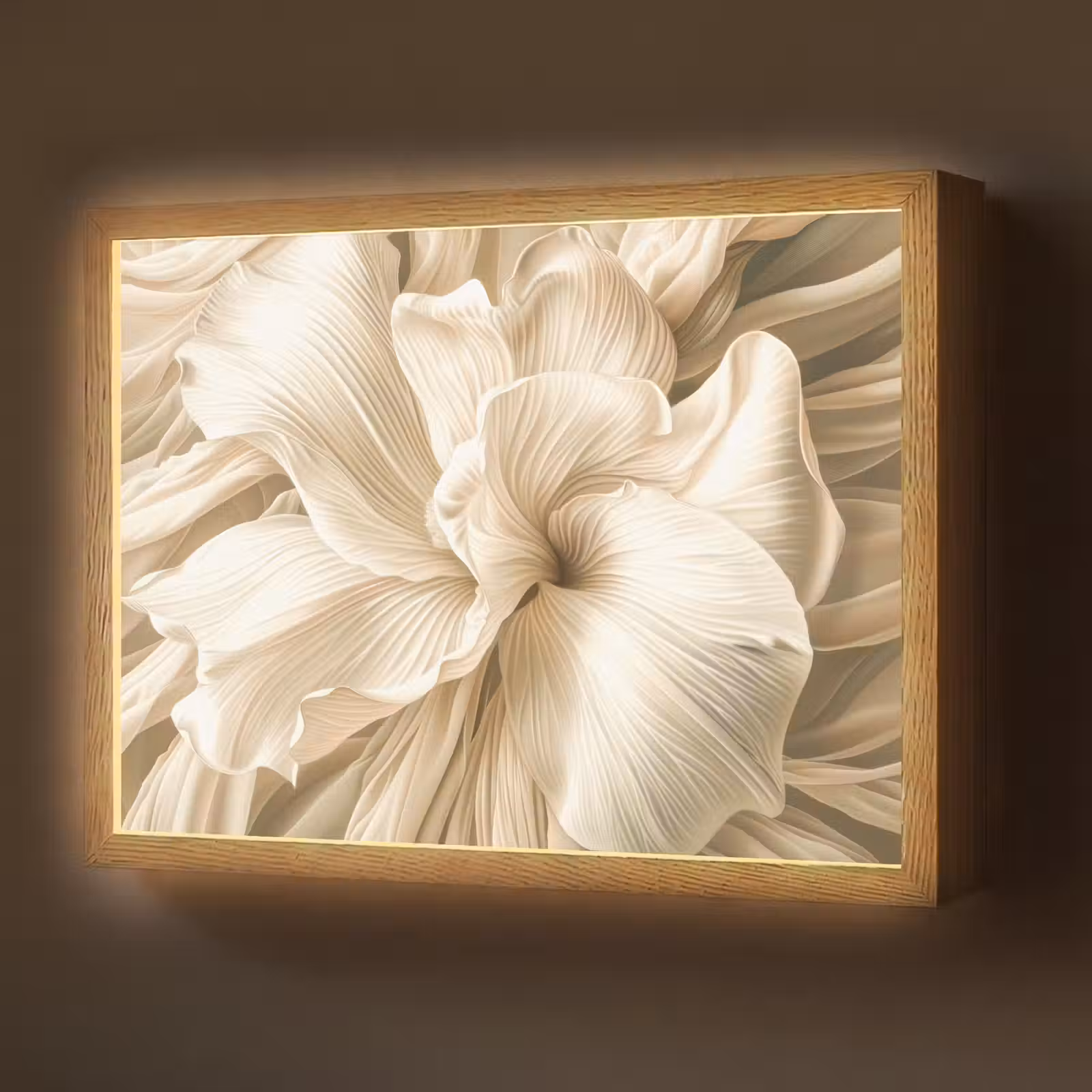 Lightbox - Wandlamp - Abstract - Beige - Bloemen - Natuur — 1