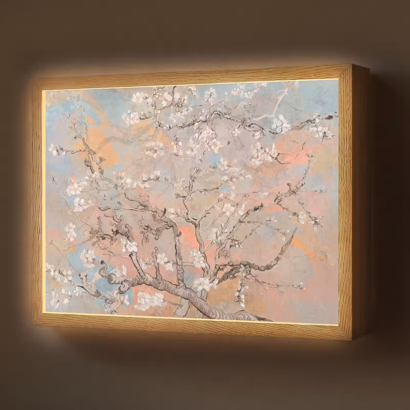 Lightbox - Wandlamp - Amandelbloesem - Kunst - Van Gogh - Pastel — 1