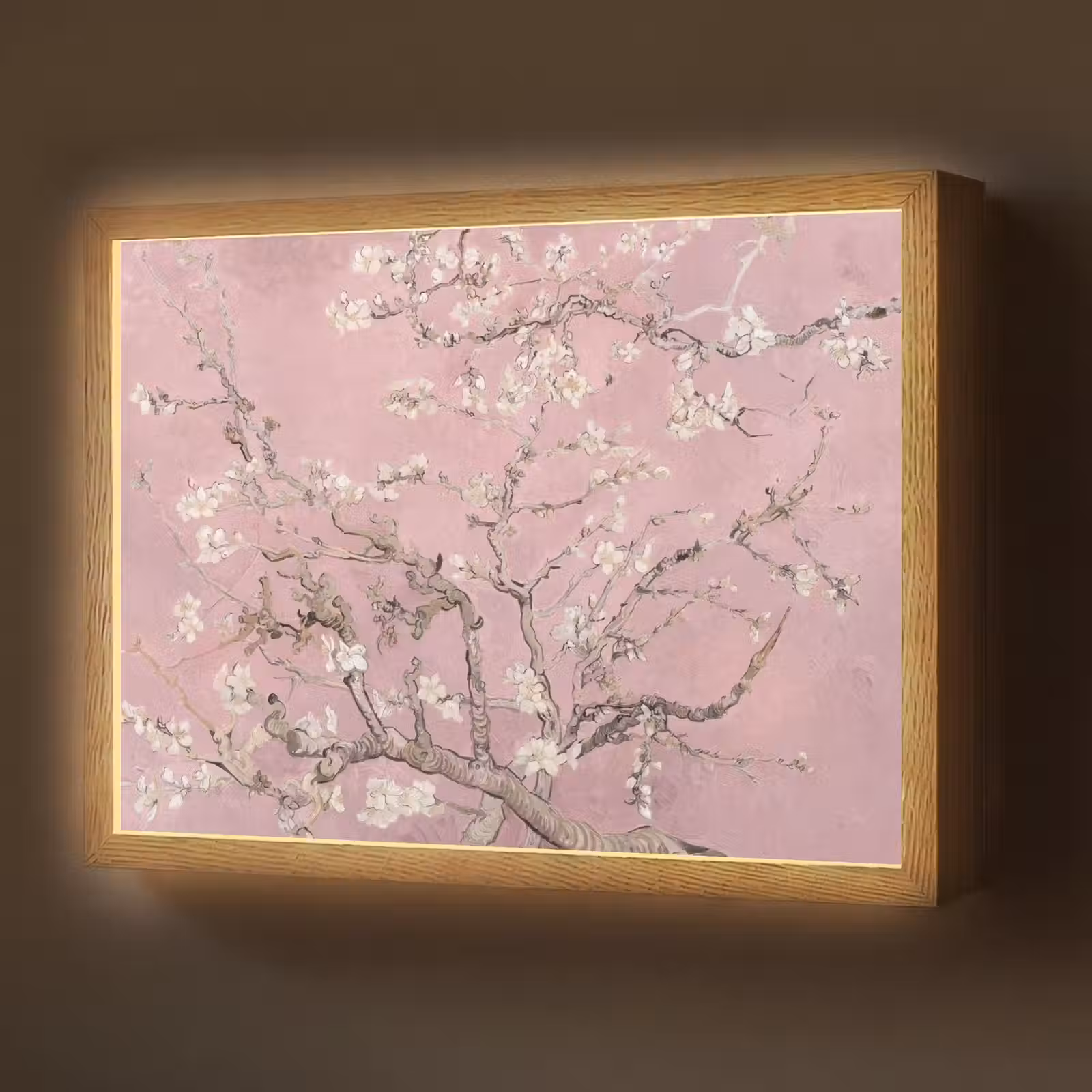 Lightbox - Wandlamp - Amandelbloesem - Kunst - Van Gogh - Roze — 1