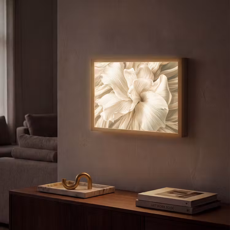 Lightbox - Wandlamp - Abstract - Beige - Bloemen - Natuur — 2