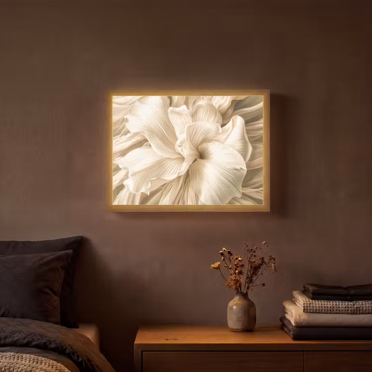 Lightbox - Wandlamp - Abstract - Beige - Bloemen - Natuur — 3