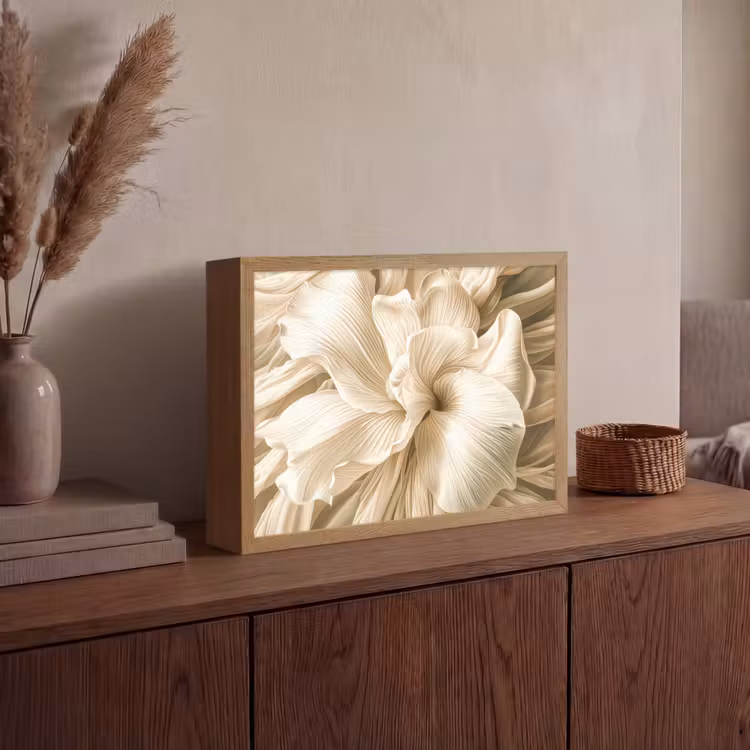 Lightbox - Wandlamp - Abstract - Beige - Bloemen - Natuur — 4