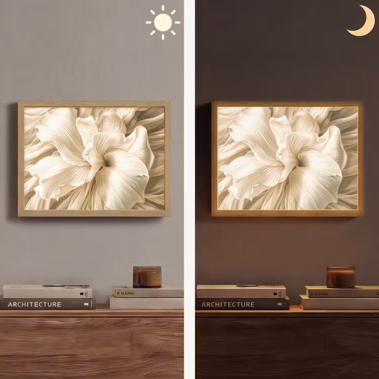 Lightbox - Wandlamp - Abstract - Beige - Bloemen - Natuur — 6