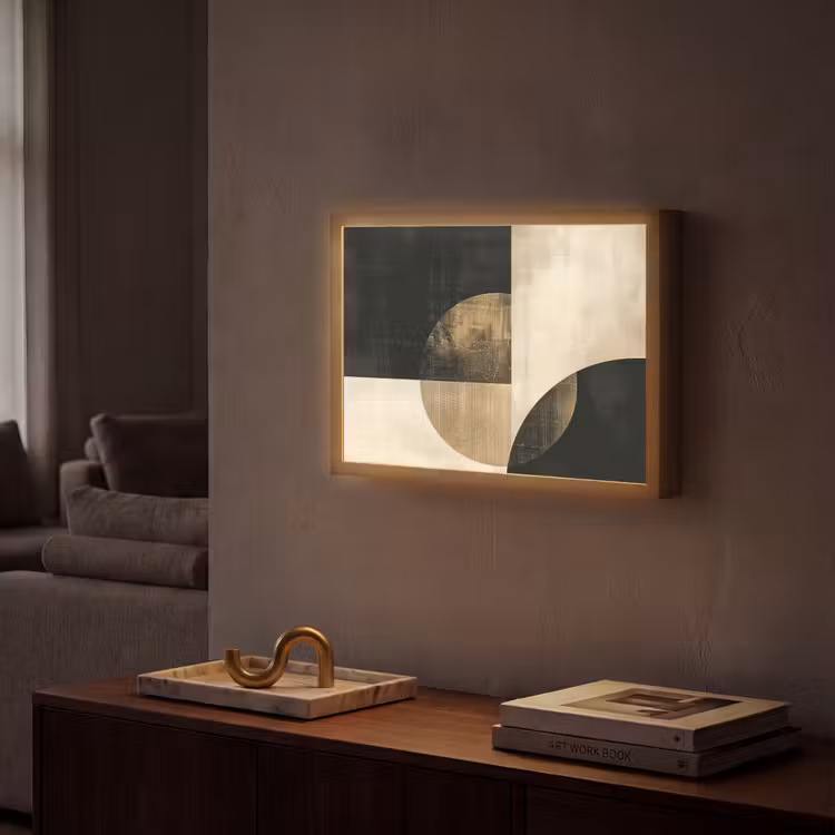 Lightbox - Wandlamp - Abstract - Geometrische vormen - Zwart - Goud — 2
