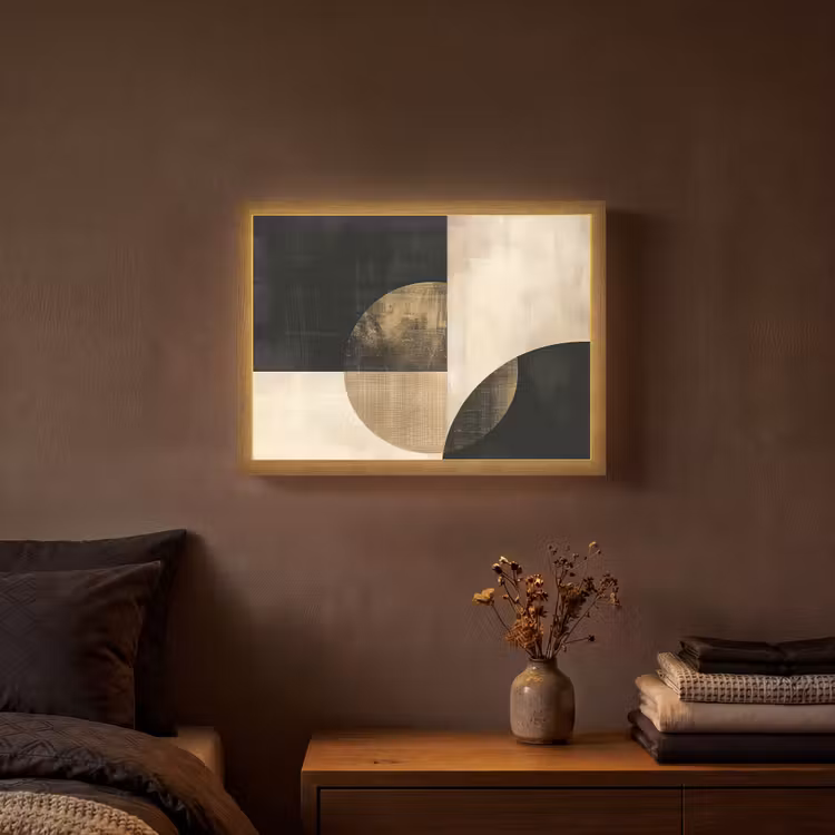 Lightbox - Wandlamp - Abstract - Geometrische vormen - Zwart - Goud — 3