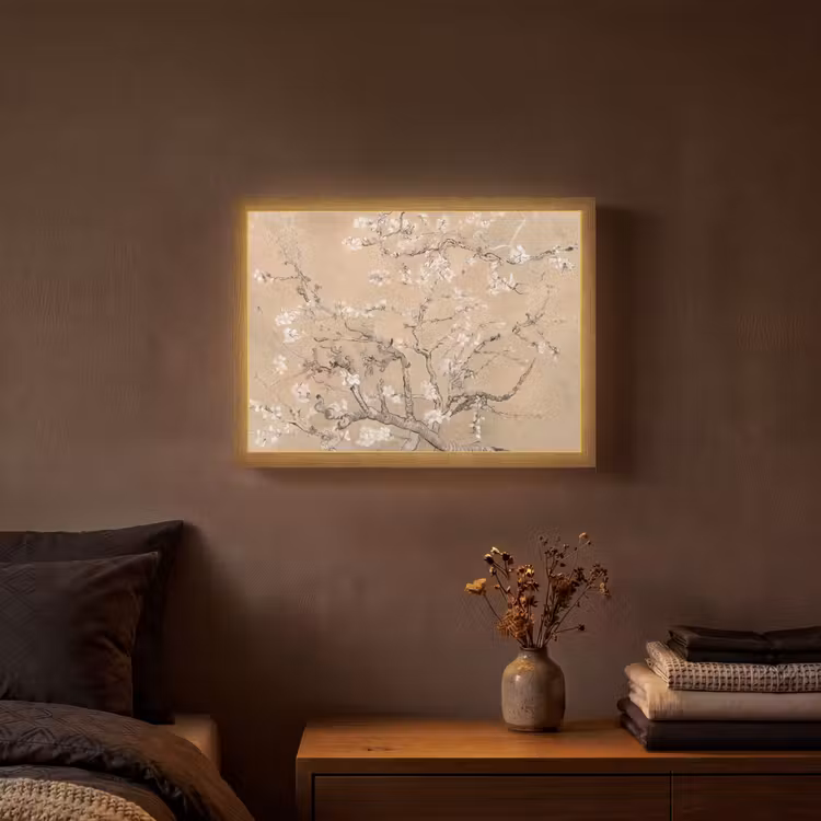 Lightbox - Wandlamp - Amandelbloesem - Kunst - Van Gogh - Beige — 3