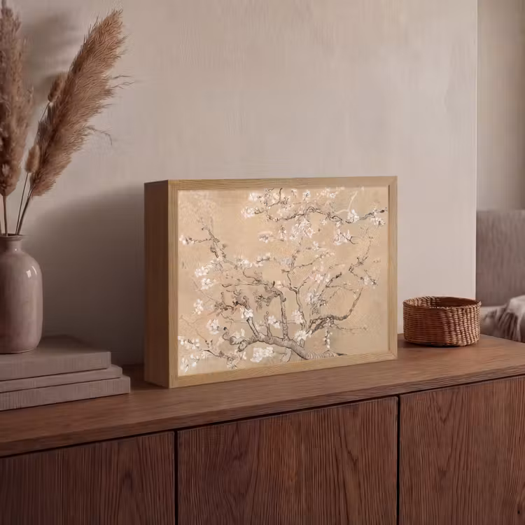 Lightbox - Wandlamp - Amandelbloesem - Kunst - Van Gogh - Beige — 4