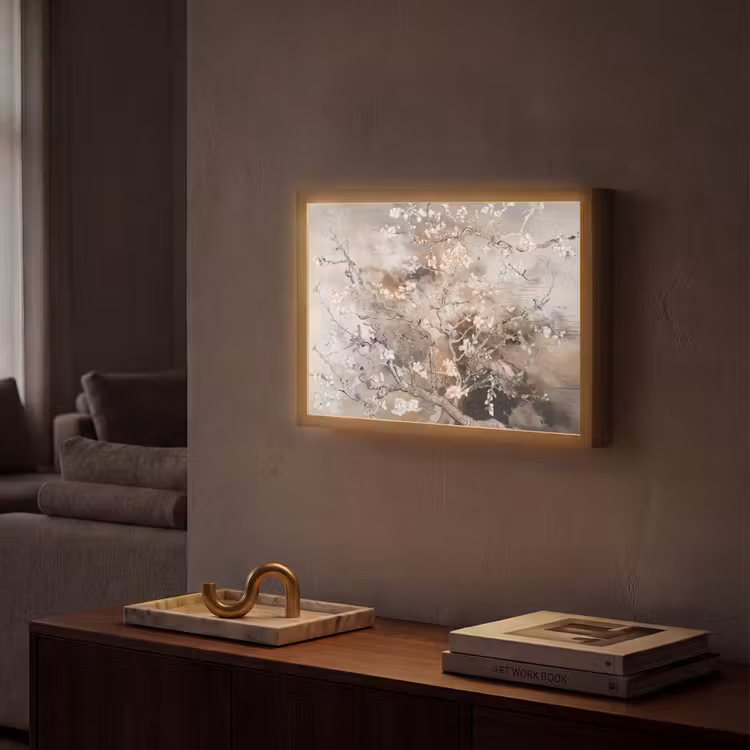Lightbox - Wandlamp - Amandelbloesem - Kunst - Van Gogh - Beige - Abstract — 2