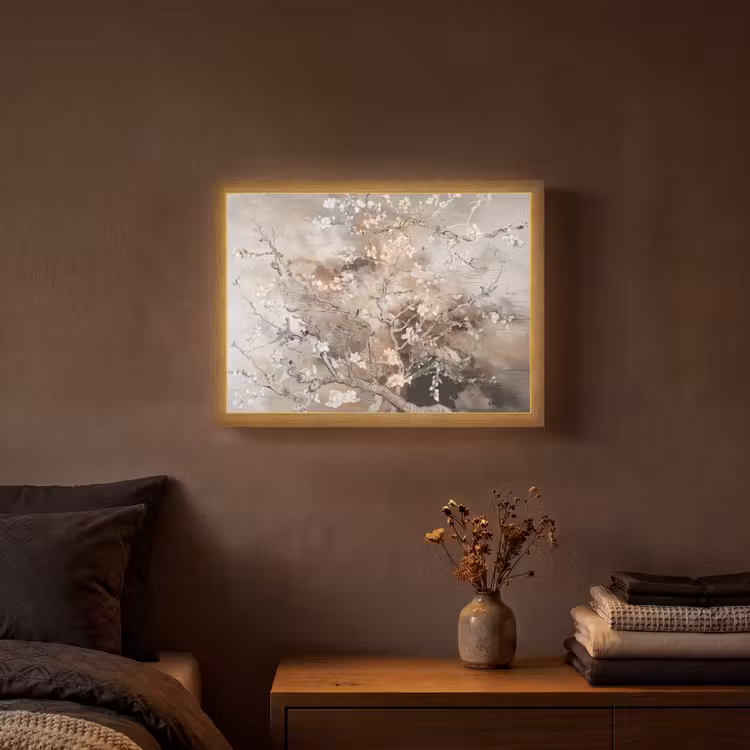 Lightbox - Wandlamp - Amandelbloesem - Kunst - Van Gogh - Beige - Abstract — 3