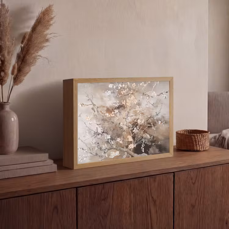 Lightbox - Wandlamp - Amandelbloesem - Kunst - Van Gogh - Beige - Abstract — 4