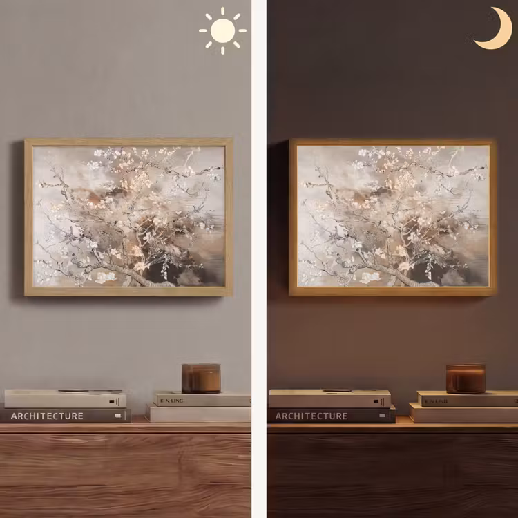 Lightbox - Wandlamp - Amandelbloesem - Kunst - Van Gogh - Beige - Abstract — 6