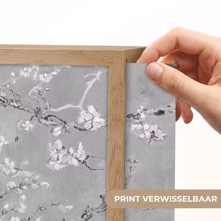 Lightbox - Wandlamp - Amandelbloesem - Kunst - Van Gogh - Grijs — 5