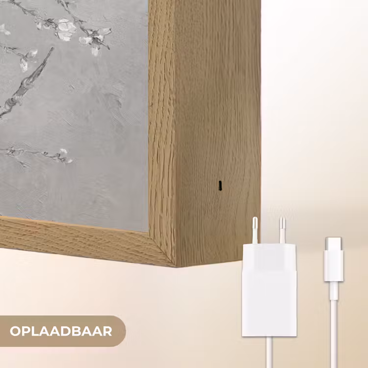 Lightbox - Wandlamp - Amandelbloesem - Kunst - Van Gogh - Grijs — 7
