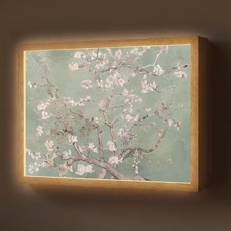 Lightbox - Wandlamp - Amandelbloesem - Kunst - Van Gogh - Groen — 1