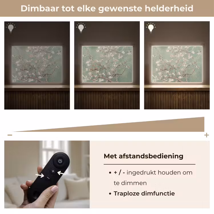 Lightbox - Wandlamp - Amandelbloesem - Kunst - Van Gogh - Groen — 9