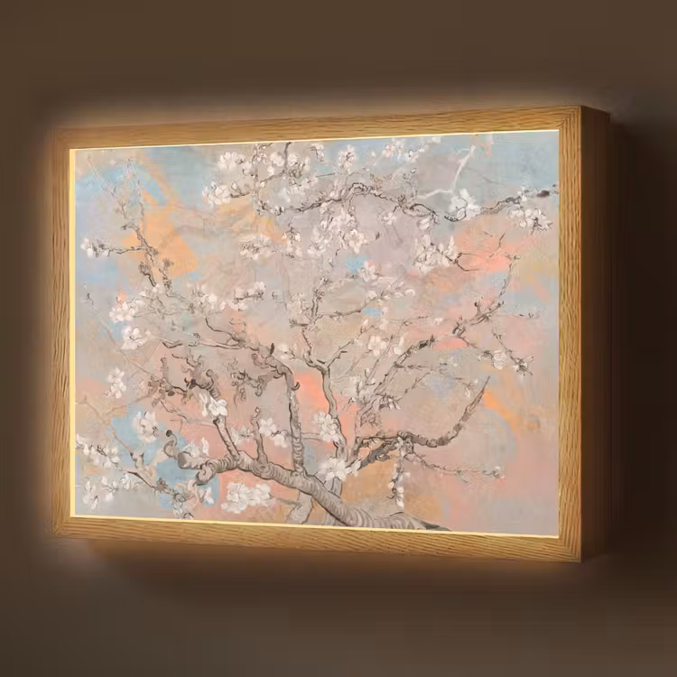 Lightbox - Wandlamp - Amandelbloesem - Kunst - Van Gogh - Pastel — 1