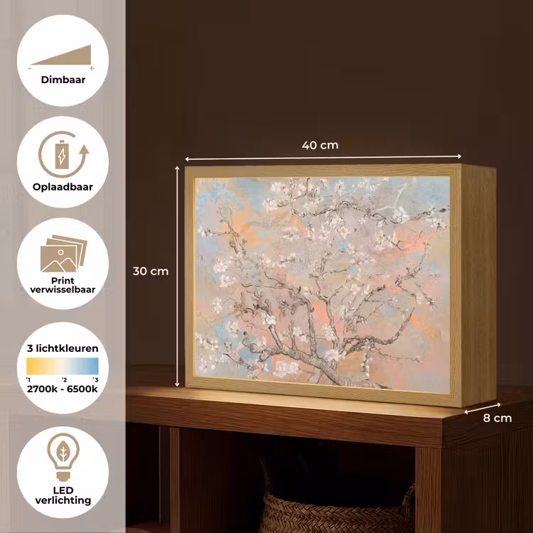 Lightbox - Wandlamp - Amandelbloesem - Kunst - Van Gogh - Pastel — 10