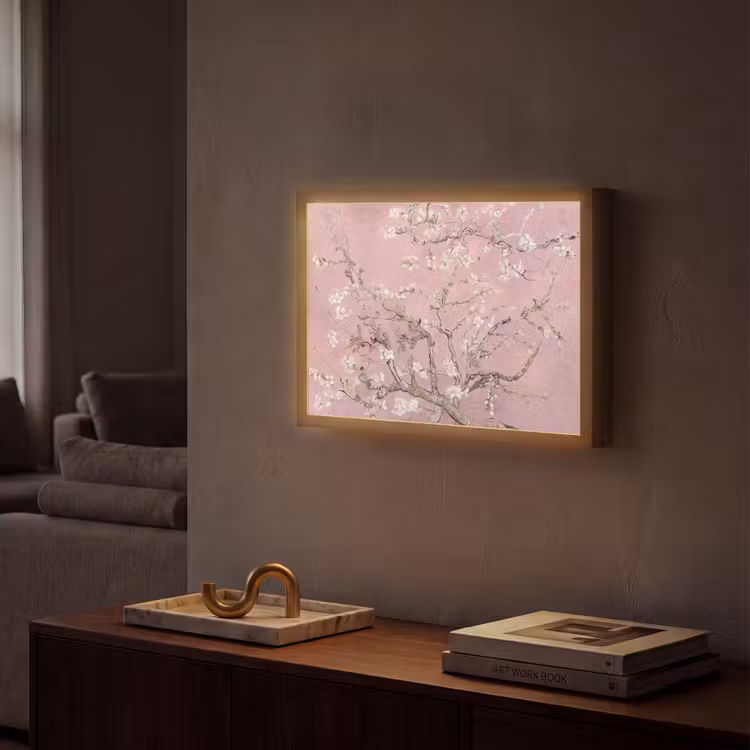 Lightbox - Wandlamp - Amandelbloesem - Kunst - Van Gogh - Roze — 2
